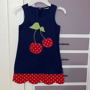 Heartstrings girls 6T cherry dress with embroidered cherries!
